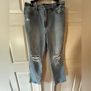 Hollister Light Blue Distressed Straight Leg Jeans